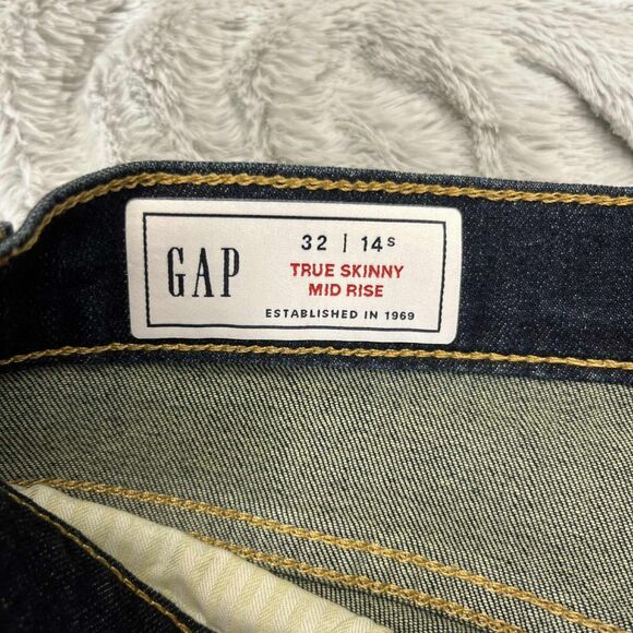 GAP Jeans Women’s 14S True Skinny Mid Rise Dark Wash Stretch Denim Blue Casual - Picture 4 of 9